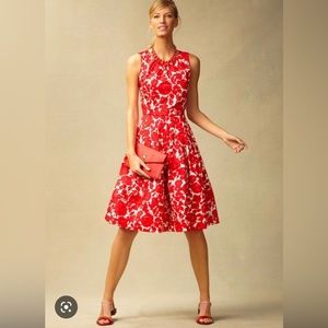Talbots dress red and white floral sz 8.  Has pockets